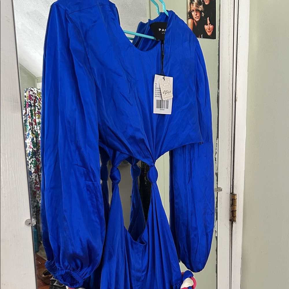 Free People Vibrant Blue Cut-Out Dress